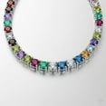 thumbnail image 3 of 925 Silver Multi Birthstone Tennis Necklace for Woman , Layered Choker Necklace , Colorful Stone Necklace, Dainty Wedding Gift for Her, 3 of 3