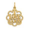 thumbnail image 5 of 14k Yellow Gold I Love Dogs Charm Pendant, 5 of 7