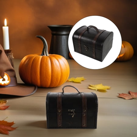 Alasum Dark Brown Wooden Jewelry Box Vintage Retro Style Decorative Treasure Chest for Organized Storage and Display