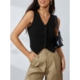 thumbnail image 6 of JYYYBF Women's Knitted Vest Solid Color V-Neck Button Down Lightweight Sweater Waistcoat, 6 of 9