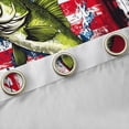 thumbnail image 4 of Manfei Rustic Pike Fish Black Out Curtains, Lake House Fishing Curtains Pack of 2 (42x63 Each), Grunge American Flag Bedroom Curtains, Luxurious Home Decor, 4 of 6