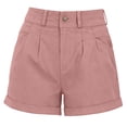 thumbnail image 7 of Bosfbaoi Women's Chino Shorts High Waist Pleated Front Shorts Summer Cuffed Hem Casual Shorts with Pockets, 7 of 7