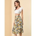 thumbnail image 4 of INSPIRE CHIC Falda A Media Pierna Con Abertura En La Cintura Y Estampado Floral Para Mujer Amarillo negro M, 4 of 6