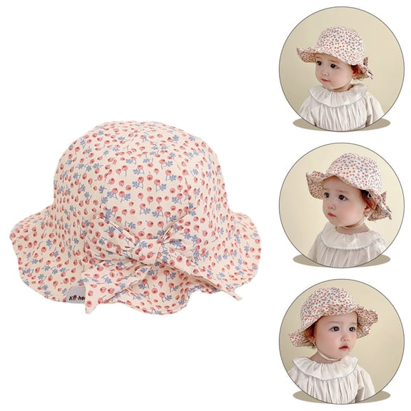 LOLIPPYY Kids Swim Cap Sun Hat Pink Cotton 1Pcs Sun Protection Wide Brim Infants Summer