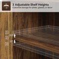 thumbnail image 4 of Sailvan 45.3" Buffet Cabinet with Storage, Wooden Farmhouse Sideboard Cabinet with 2 Doors & Adjustable Shelf, Accent Cabinet with Wine Glass Rack for Kitchen, Bar, Dining Room, Brown, 4 of 9