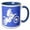 Blue/White, variant on 3drose, Motor X Dirt Bike Monotone Vector Art White Design, 11oz Two-tone Yellow Mug