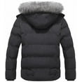 thumbnail image 2 of GGleaf Men's Puffer Coat Thickened Padded Winter Jacket Hooded Parka with Detachable Hood Dark Grey S, 2 of 7