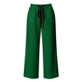 thumbnail image 6 of Women's Casual Mid Waist Wide Leg Pants, Elastic Drawstring Waist Loose Casual Trousers Solid Color with Pockets for Summer Beach | TruBelle,Green S, 6 of 6