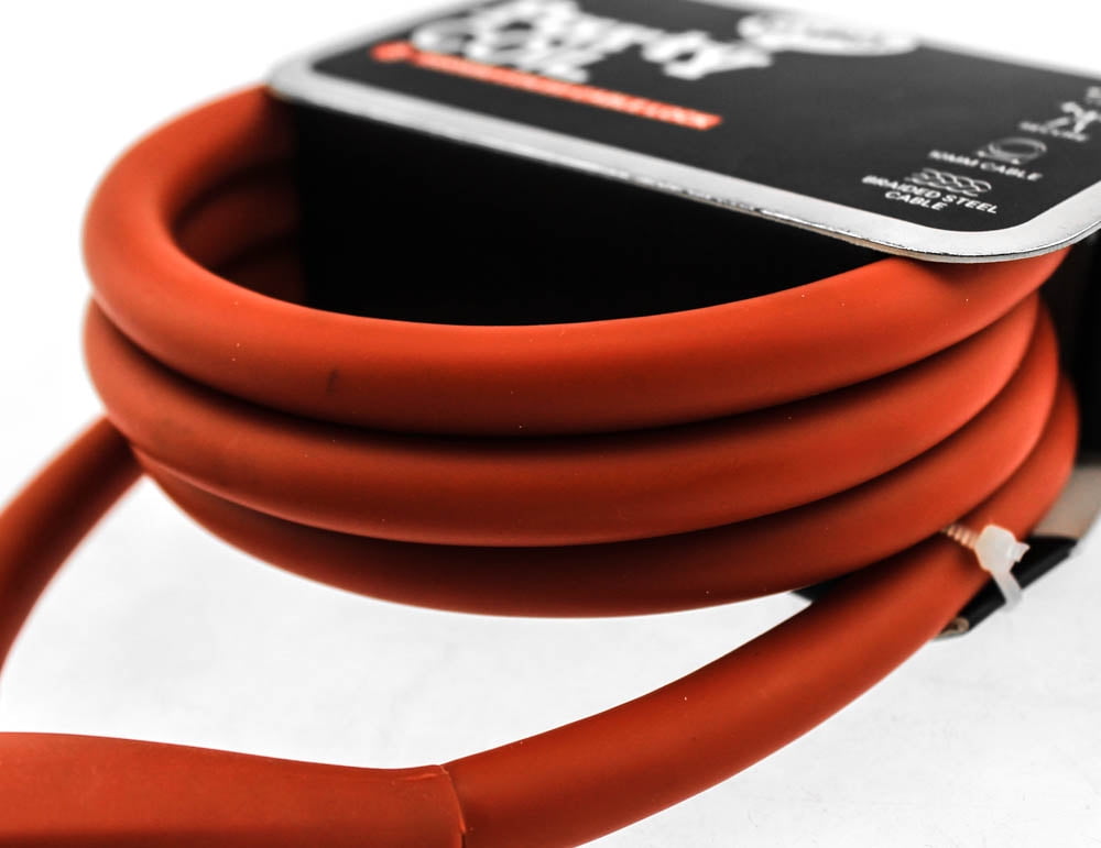 Knog Party Coil 1300mm Coiled Cable Bike Lock 10mm Braided Steel Red NEW