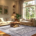 thumbnail image 3 of FULIE 5'x7'Boho Rug Non-Slip Are Rug for Living Room Floral Floor Carpet for Bedroom,Purple, 3 of 7