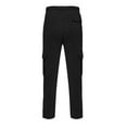 thumbnail image 4 of Men's Cargo Pants High Waist with Drawstring Solid Color Trousers Wide Leg Casual Pants Loose Sports Sweatpant with Pockets C-Black L, 4 of 5