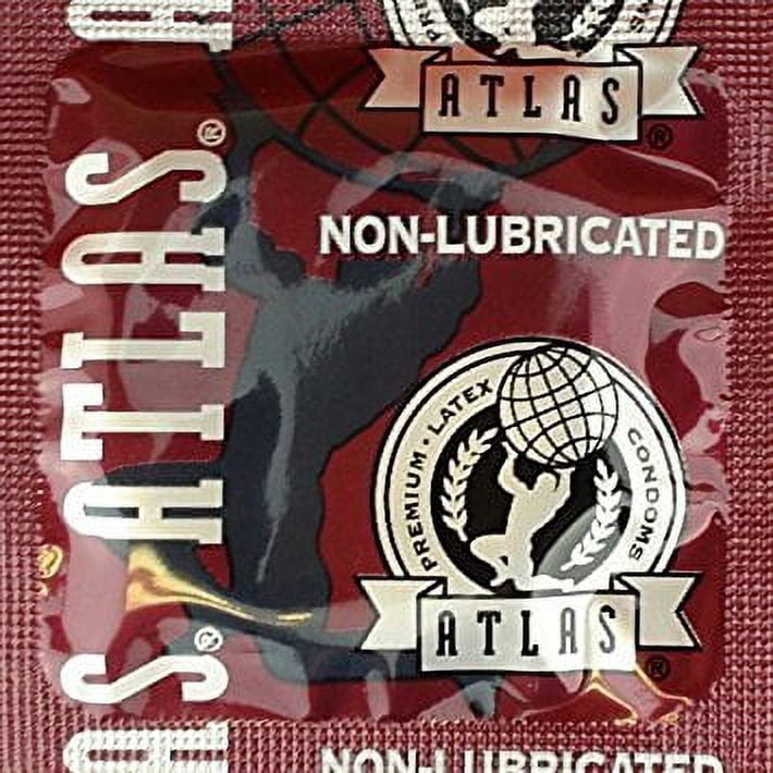 Atlas® Non-Lubricated Condoms, Dry, Allergy-Friendly, 96-Pack