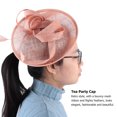 thumbnail image 2 of Elegante sombrero de boda nupcial, gorro de iglesia, accesorios para fiesta de té para mujer, decoración (rosa), 2 of 8