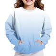 thumbnail image 6 of UQJfacai Girls Oversized Hoodie Casual Gradient Long Sleeve Hooded Sweatshirts Teens Cute Trendy Pullover Tops Kids Loose Fall Warm Preppy Clothes 2-12 Years, 6 of 6