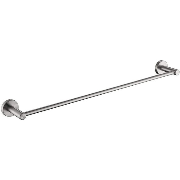 QT Home Decor Premium Modern Single Towel Bar Rack w/Round Base (24 Inches)- Brushed Finish, Made from Stainless Steel, Water and Rust Proof, Wall Mounted, Easy to Install
