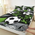 thumbnail image 3 of Homewish Football Sport Bed Sheets,Boys Soccer Game King Sheets,Black Splatter Ink Sheet Set For Teens,Super Cozy Room Decor,4pcs, 3 of 7