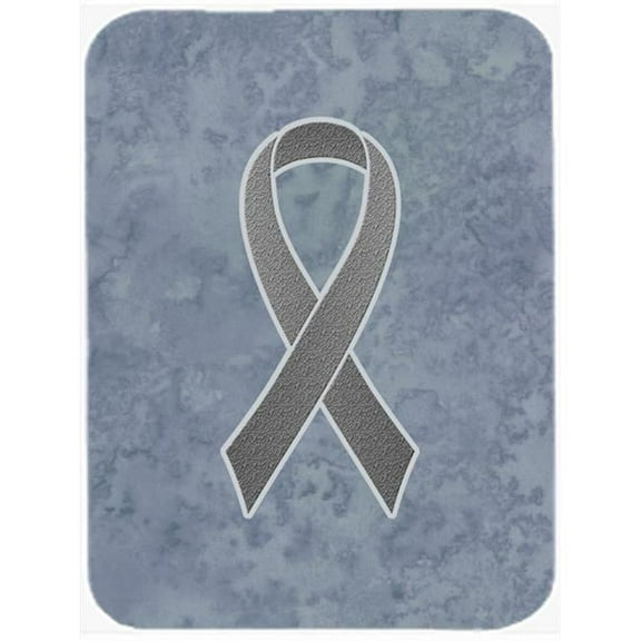 7.75 x 9.25 In.Grey Ribbon for Brain Cancer Awareness Mouse Pad, Hot Pad or Trivet