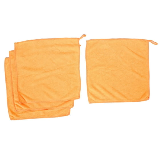 PiccoCasa Home Microfiber Water Absorbent Hands Towel Washcloth 12"x12" Yellow 4pcs