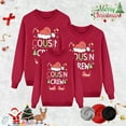 thumbnail image 2 of Fiaer Christmas Family Matching Sweatshirt Long Sleeve Letter Santa Hat Print Pullover Trendy Crew Neck Loose Fit Warm Breathable Tops Mom Red2 S, 2 of 4