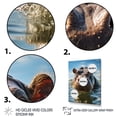thumbnail image 3 of Designart "Hippopotamus Selfy Animal II" Animals Floater Framed Canvas Art Print, 3 of 7