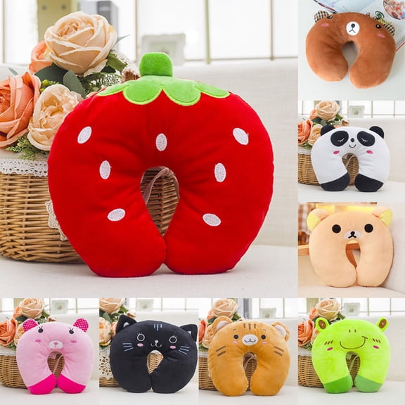 Dmlowu U Shaped Neck Pillow, Soft Travel Neck Pillow for Office Nap Home Rest, Portable Memory Foam Travel Pillow with Adorable Animal Design, Travel Essentials