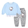 thumbnail image 5 of Hello Kitty primavera y otoño nuevo suéter para niños niñas dibujos animados manga larga Top puro algodón pantalones cómodos ropa para niños, 5 of 5