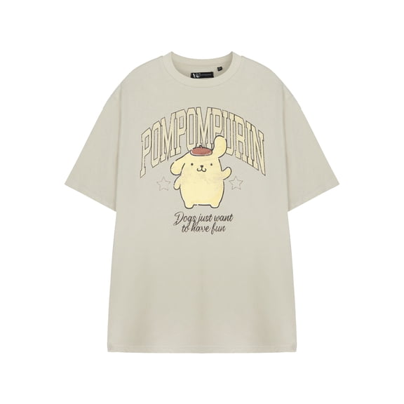 Hello Kitty & Friends Pompompurin Womens Oatmeal Short Sleeved T-Shirt | L | Made by Vanilla Underground