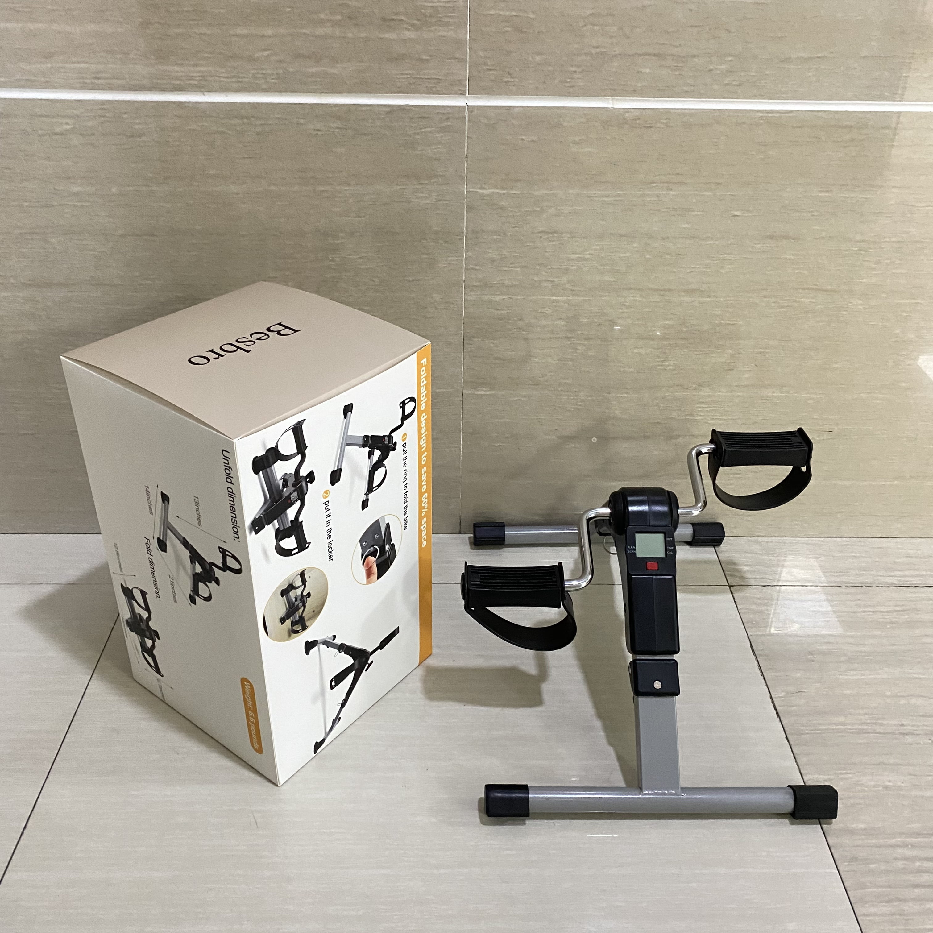 Besbro Manually-operated exercise equipment for physical fitness purposes,Under Desk Exercise Bike Pedal Exerciser – Compact Pedal Machine for Home, Office, or Physical Therapy