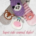 thumbnail image 2 of BambooMN Women's Super Soft Warm Cute Animal Non-Slip Fuzzy Fluffy Crew Winter Home Socks, Grey Bear Extra Large - 1 Pair, 2 of 8