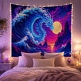thumbnail image 2 of Ocean Waves Mythical with Dragon Massive Swirling Wave, Mystical Fantasy for Space Lovers, Galaxy Room Decor, Housewarming Gift, Tapestry Wall Hanging for Bedroom and Dorm, 2 of 7