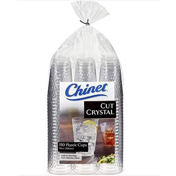Cut Crystal 10 Oz Plastic Cups (150Count),