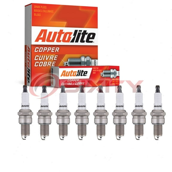 8 pc Autolite 65 Copper Core Spark Plugs for 2128 3021 38 44NS 80028 AG42 Ignition Wire Secondary Fits select: 1987-1995 DODGE DAKOTA, 1986 MERCEDES-BENZ 560