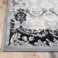 thumbnail image 3 of 4' X 6' Black And Gray Damask Power Loom Distressed Stain Resistant Area Rug, 3 of 5
