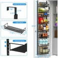 thumbnail image 3 of UniMall 12.3" W Narrow Over the Door Pantry Organizer, 8-Tier Over the Door Organizer with Adjustable Basket, Pantry Door Organization for Pantry Kitchen Storage Room Spice Rack, Black, 3 of 12