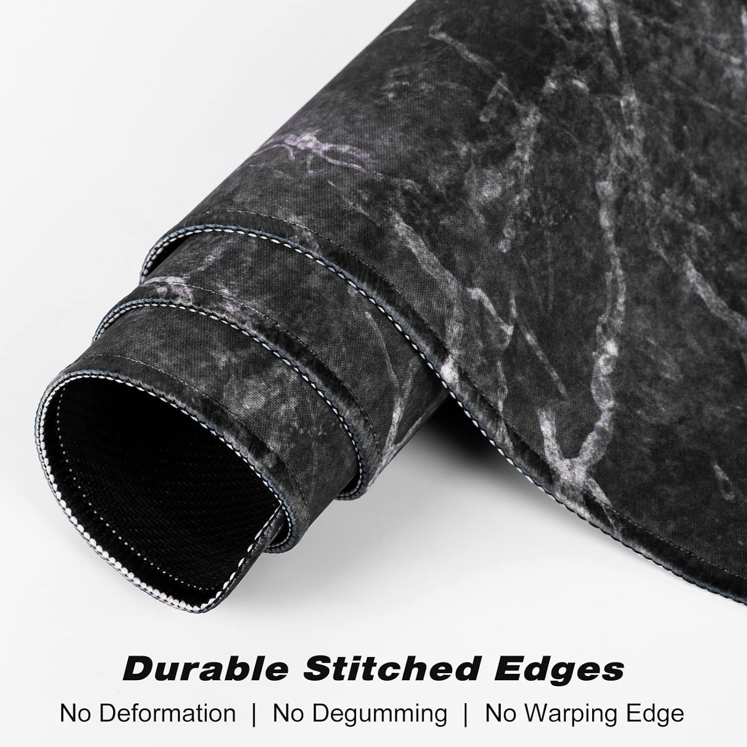 Extended Large Mouse Pad, XXL Gaming Mousepad 31.5 x 15.7 Inch, Big Computer Keyboard Desk Pad, Waterproof Mouse Mat with Stitched Edges and Non-Slip Base for Office Gaming, Black Marble
