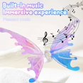thumbnail image 4 of Alas de mariposa eléctricas brillantes con música, ala de hada móvil brillante para niños, fiesta de cumpleaños, Navidad y Halloween, vestido, 4 of 4
