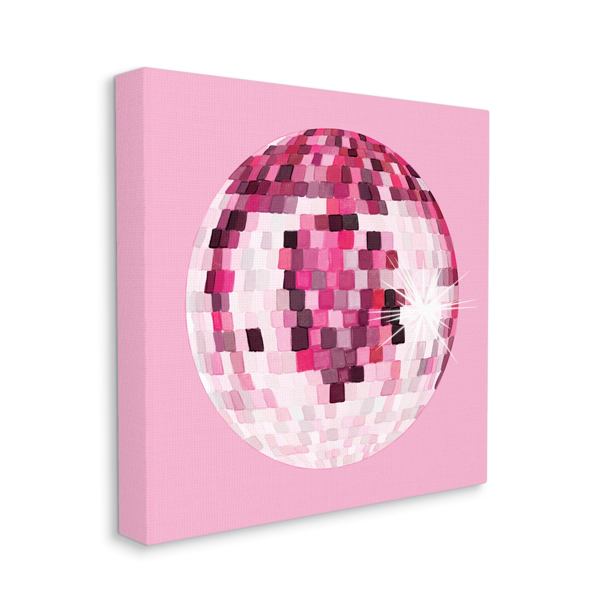 Stupell Industries Dazzling Pink Disco Ball Shining Geometric Pattern Graphic Art Gallery Wrapped Canvas Print Wall Art, Design by Hey Bre! Creative Studio