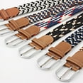 thumbnail image 3 of 107/120/130cm UNISEX Casual Knitted Pin Buckle Women Belt Woven Canvas Elastic Expandable Braided Stretch Jeans Belts for Men, 3 of 7