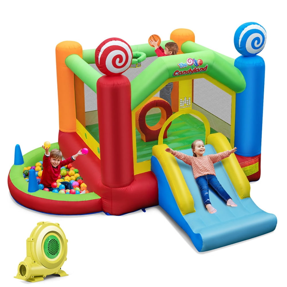 Aimee Lii Candy Land Theme Kids Inflatable Bounce House with 735W Air Blower, Playhouse for Kids Outdoor Aimee Lii Candy Land Theme Kids Inflatable Bounce House with 735W Air Blower, Playhouse for Kids Outdoor