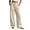Beige, variant on Women's Straight Leg Pants Baeitkot Women's Fashion Solid Color Elastic Waist Casual Button Pocket Straight Leg Pants Blue XL