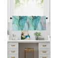 thumbnail image 5 of Valances for Windows Abstract Teal Rod Pocket Cafe Window Treatments Valance Curtains for Kitchen Bathroom Laundry Basement Windows 60"x18", 5 of 9