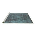 thumbnail image 2 of Ahgly Company Machine Washable Indoor Square Oriental Turquoise Blue Industrial Area Rugs, 7' Square, 2 of 4
