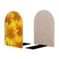 thumbnail image 2 of KLL 3D Sunflowers Print Wood Book Ends for Shelves,1 Pair Wood Bookends Book Holder Stand Decorative, Book Stoppers for Heavy Duty Books CD File Video Games, 2 of 8