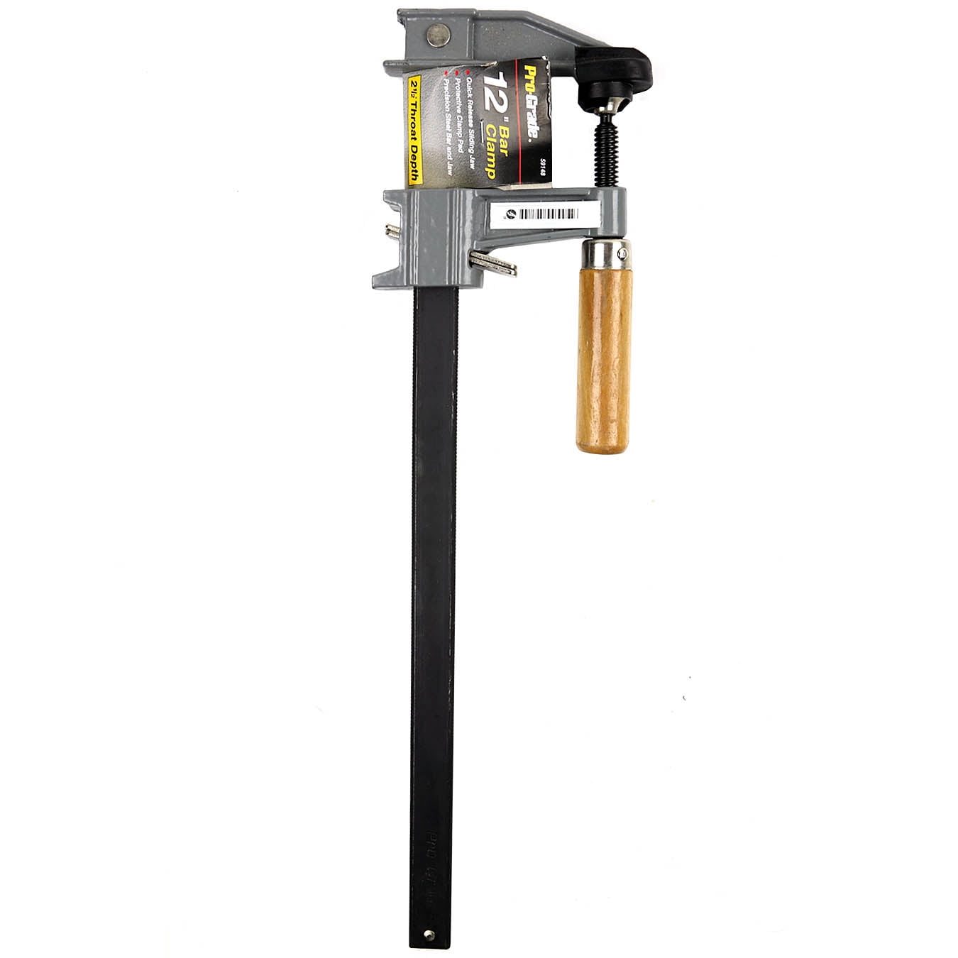 12" Adjustable Bar Clamp Quick Release Sliding Jaw Wooden Screw Handle