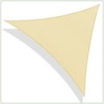 thumbnail image 2 of ColourTree 21' x 21' x 21' Beige Triangle Sun Shade Sail Canopy Mesh Fabric UV Block & Water Air Permeable - Commercial Heavy Duty - 190 GSM - 3 Years Warranty - Custom Make, 2 of 8