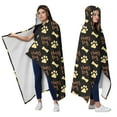 thumbnail image 2 of Wearable Blanket,Happy Dog and Footprints Hooded Wearable Sherpa Blanket for Adults & Teens,Winter Poncho Shawl Wrap Cape Thick Warm,50"x60", 2 of 5