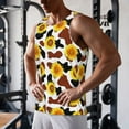 thumbnail image 5 of Fotbe Sunflower Cow Pattern Men's Quick Dry Workout Tank Top Gym Muscle Tee Fitness Bodybuilding Sleeveless T Shirt Breathable Workout Shirt-4X-Large, 5 of 9