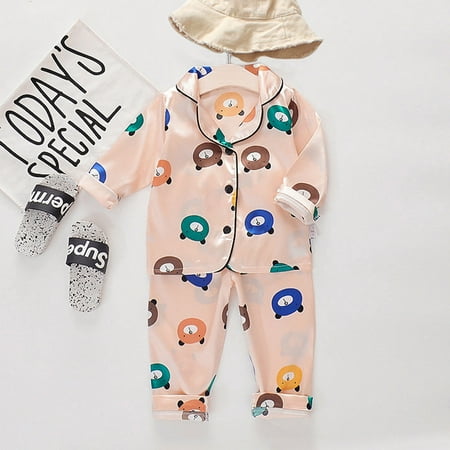

DAETIROS Prevalent Cartoon Soft Funny (1-5T) Breathable Toddler Kids Baby Boy Girl Pajama Sets Pink