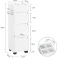 thumbnail image 3 of Unité de Rangement pour Salle de Bain avec 3 Tiroirs, bzr29-w, 3 of 5
