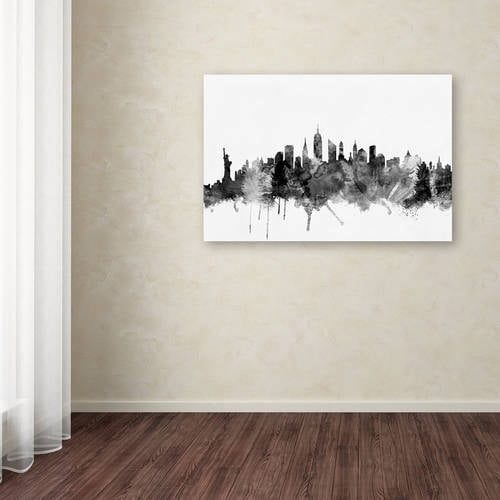 Trademark Fine Art "New York City Skyline B&W" Canvas Art by Michael Tompsett